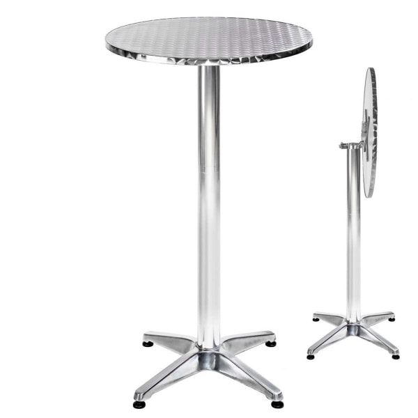 tectake Cafebord i aluminium Ø60cm - 6,5 cm 6,5 cm Grey