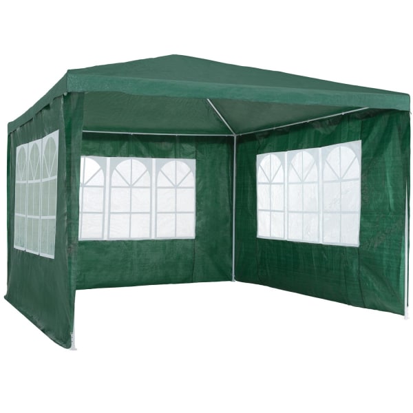tectake Havepavillon Baraban 3x3m med 3 sidepaneler -  grøn Green