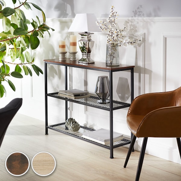 tectake Sidebord Bristol -  Industrielt mørkt træ, rustikt Dark brown
