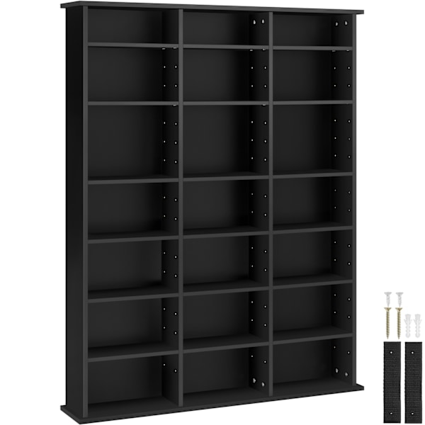 tectake Reol Stevie 105,5x19x136,5cm -  sort Black