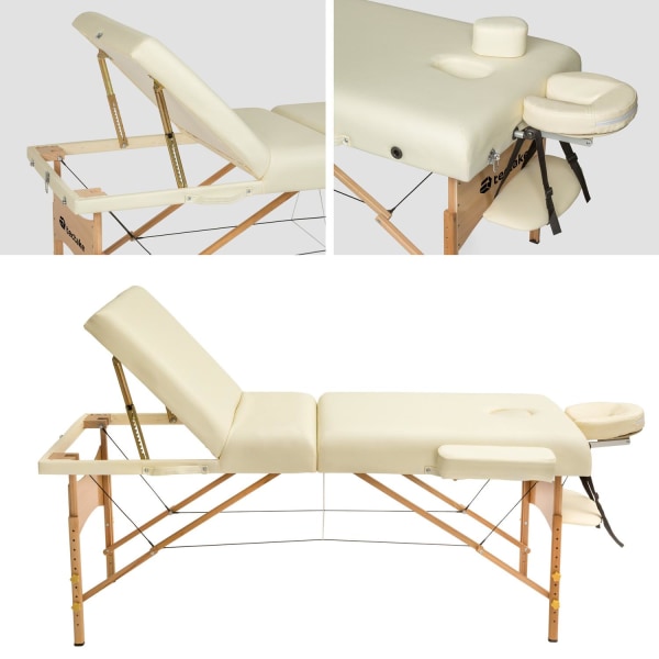 tectake Massagebriks Somwang med 3 zoner, 7,5 cm polstring -  be Beige