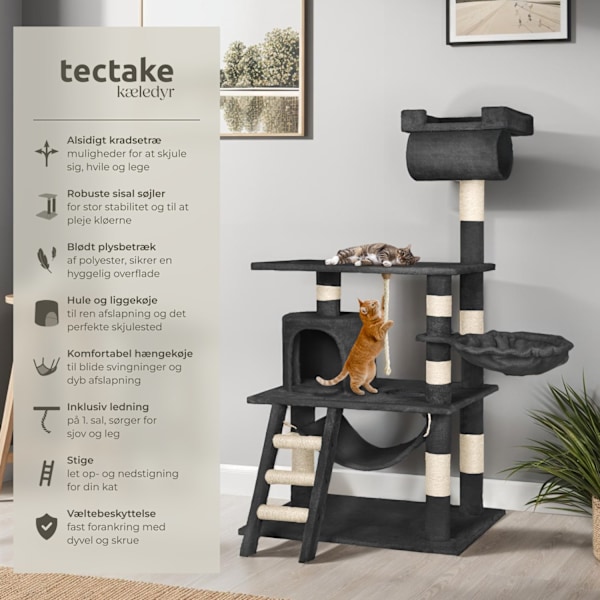 tectake Kradsetræ Stokeley -  sort Black