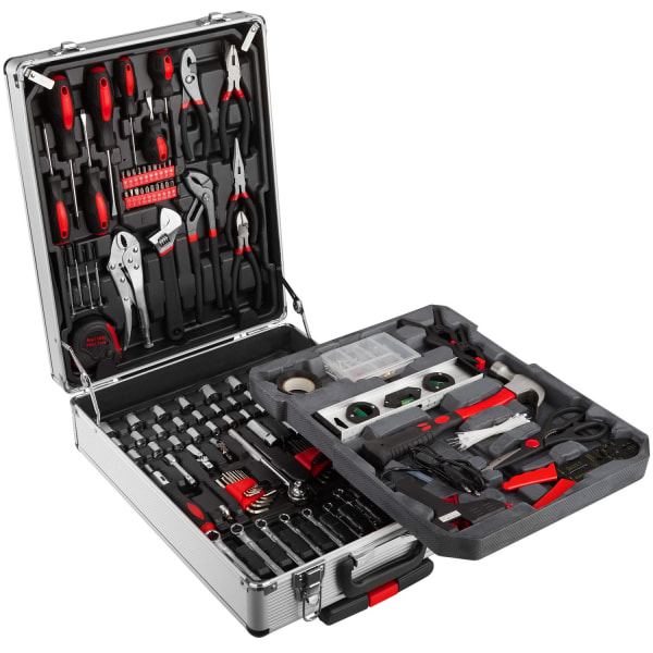 tectake Værktøjskuffert  / værktøjskasse med 799 dele Black
