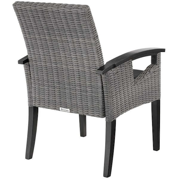 tectake Polyrattan havebord Taranto med 4 stole Rosarno -  grå Grey