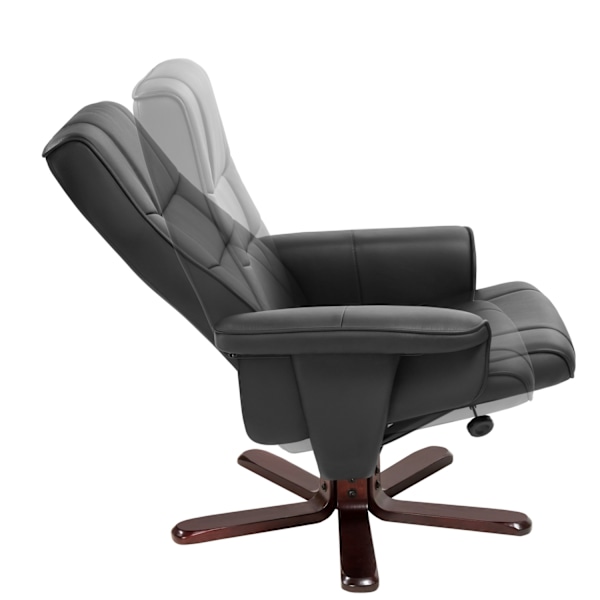 tectake Lænestol med skammel Model 1 -  sort/brun Brown
