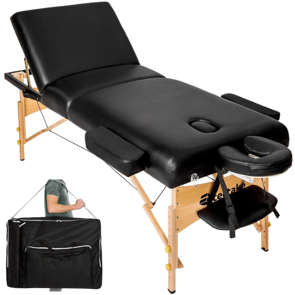 tectake Massagebriks med 3 zoner 10cm polstring + taske -  sort Black