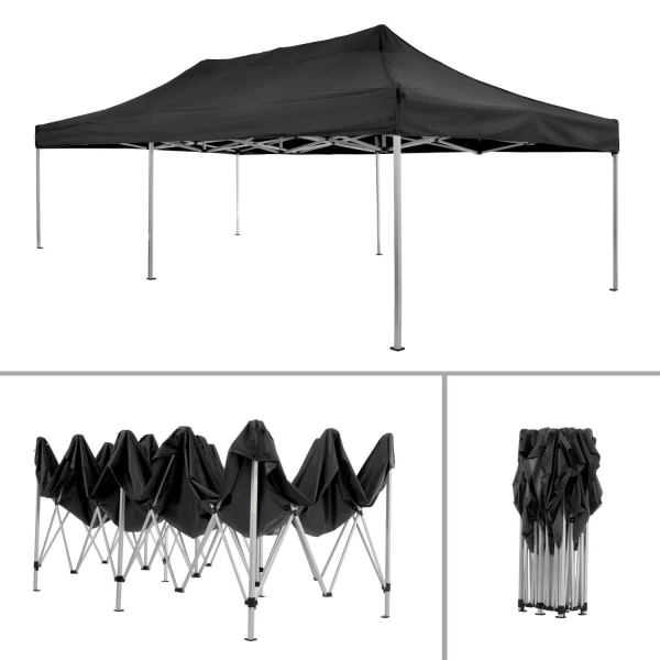 tectake Easy pavillon Viola 3x6 m med sidestykker - sort Black f2ea | Black | 130000 | Fyndiq