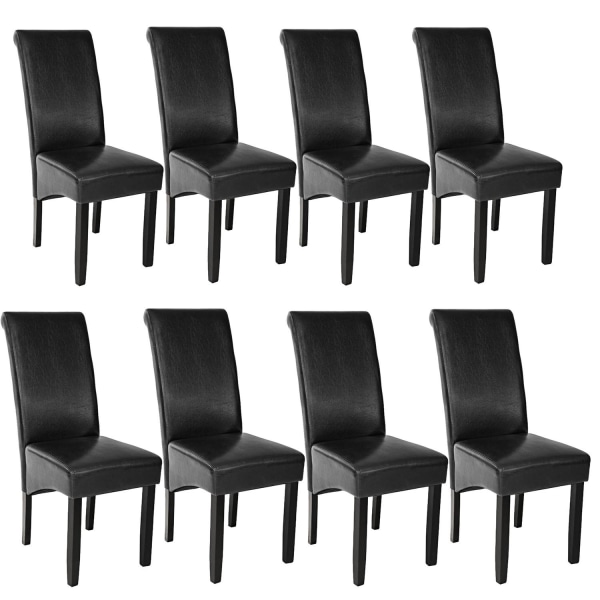 tectake Spisebordsstol, sæt med 8 -  sort Black