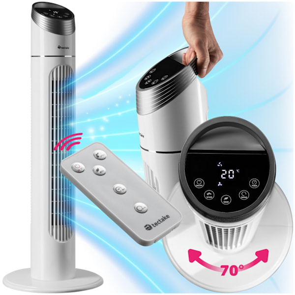 tectake Tårnventilator 90 cm White
