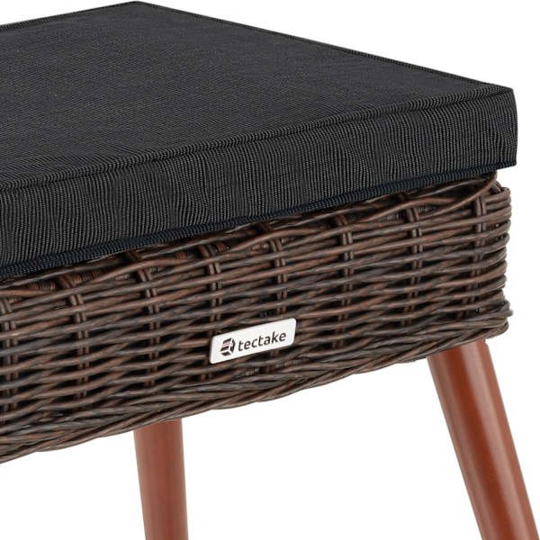 tectake Polyrattan fodskammel Vibo 150kg -  brun Brown