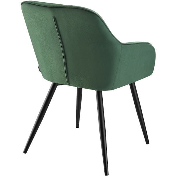 tectake Stol Marilyn, velour, quiltet -  mørkegrøn/sort Dark green