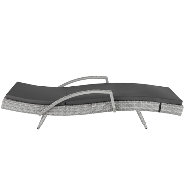 tectake Polyrattan liggestol Océane -  lysegrå Light grey