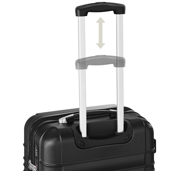 tectake Kufferter, sæt med 4 dele -  sort Black one size