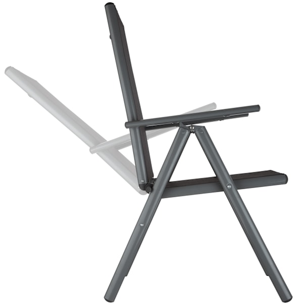 tectake Klapstol i aluminium 2 stk. -  anthrazit Graphite grey