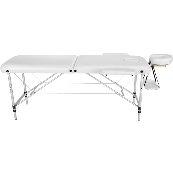 tectake Massagebriks med 2 zoner, polstring, massageruller og aluminiumsstel -  hvid White