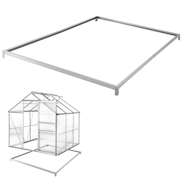 tectake Drivhus af aluminium med fundament, UV-bestandig Transparent