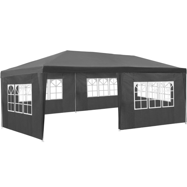 tectake Havepavillon Vivara 6x3m med 5 sidepaneler -  grå Grey