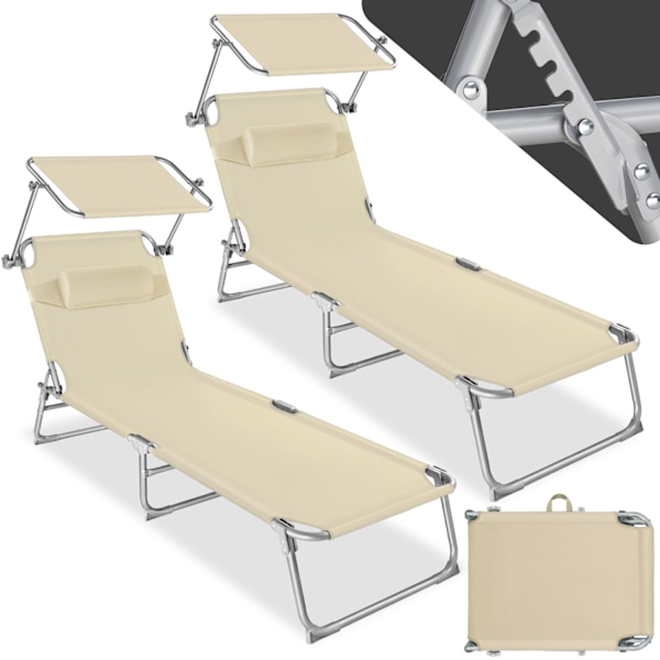 tectake 2 Solsenge Chloé -  beige Beige