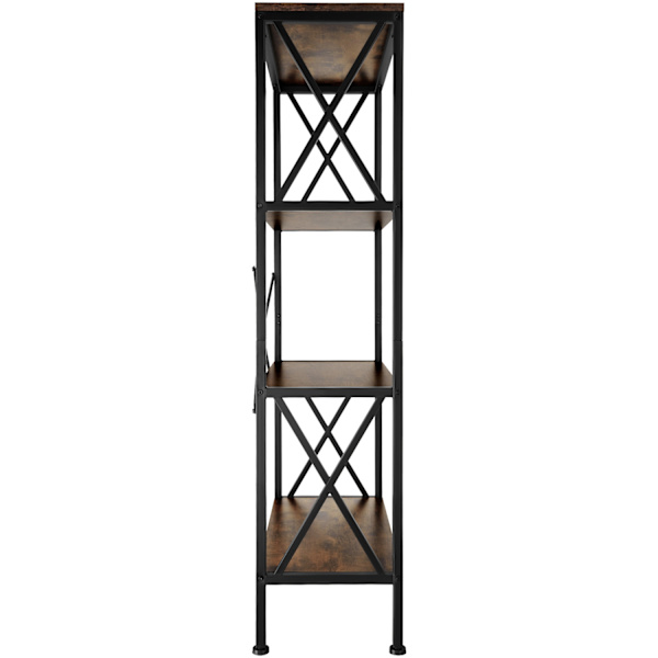 tectake Reol Barry 61,5x31,5x133,5cm -  Industrielt mørkt træ, rustikt Dark brown
