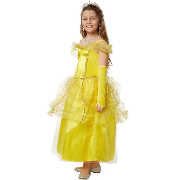 tectake Prinsesse Belle børnekostume Yellow 152 (11-12y)