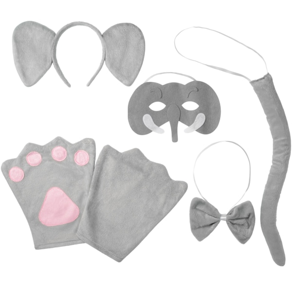 tectake Accessories-sæt Elefant kostume Grey one size