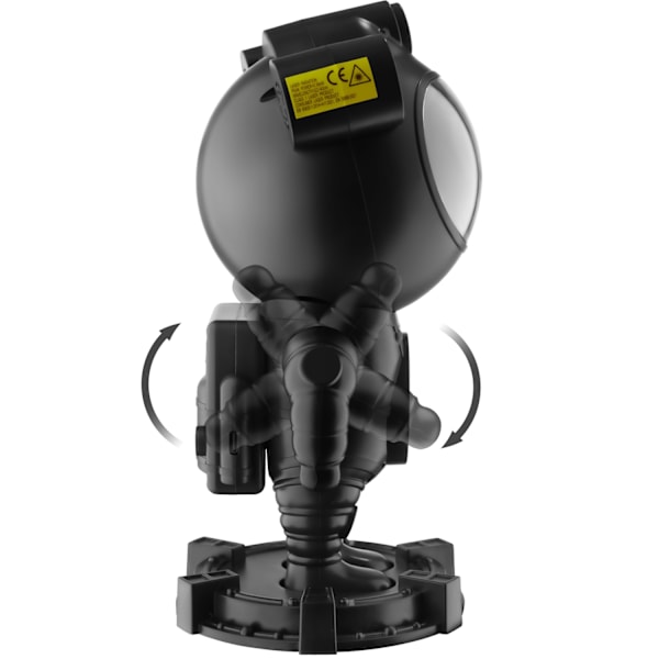Stjernehimmel-projektor Astronaut, inkl. bluetooth - sort Black