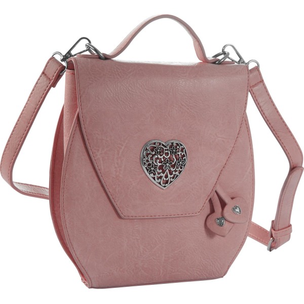 tectake Håndtaske med stor hjerte-dekoration -  lyserød Light pink one size