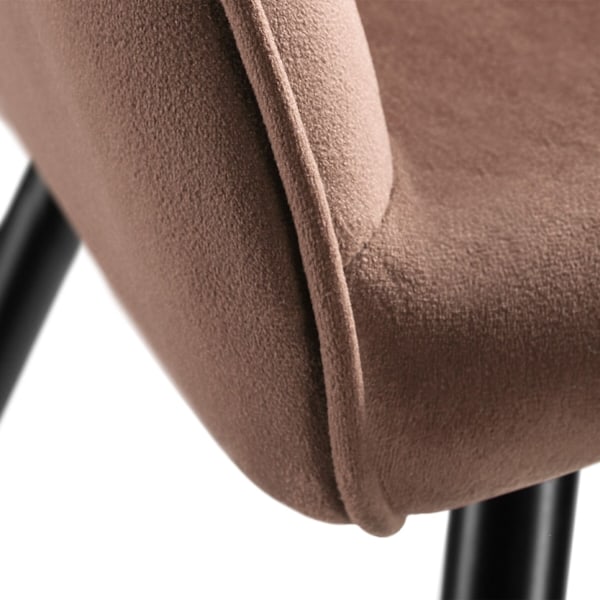 tectake Stol Marilyn velour -  brun/sort Black