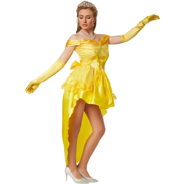 tectake Prinsesse Belle kostume Yellow XL
