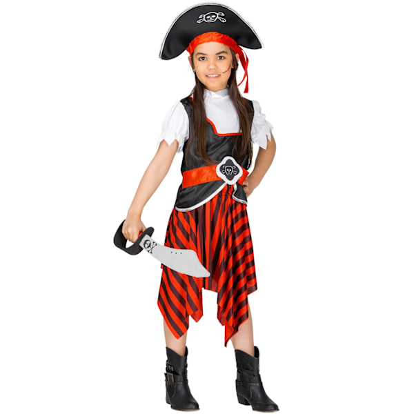 tectake Piratpige Sabelrust børnekostume Black 128 (7-8y)