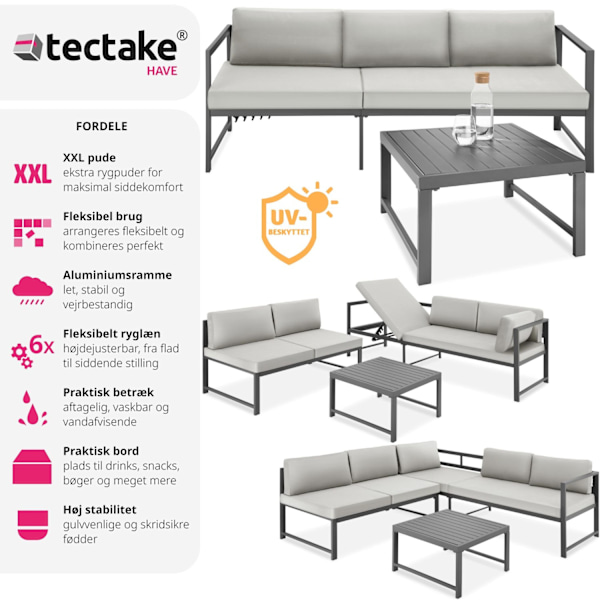 tectake Havesofasæt Faro Grey