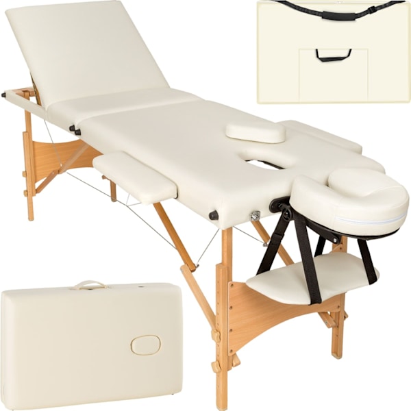 tectake Massagebriks med 3 zoner, polstring + taske -  beige Beige