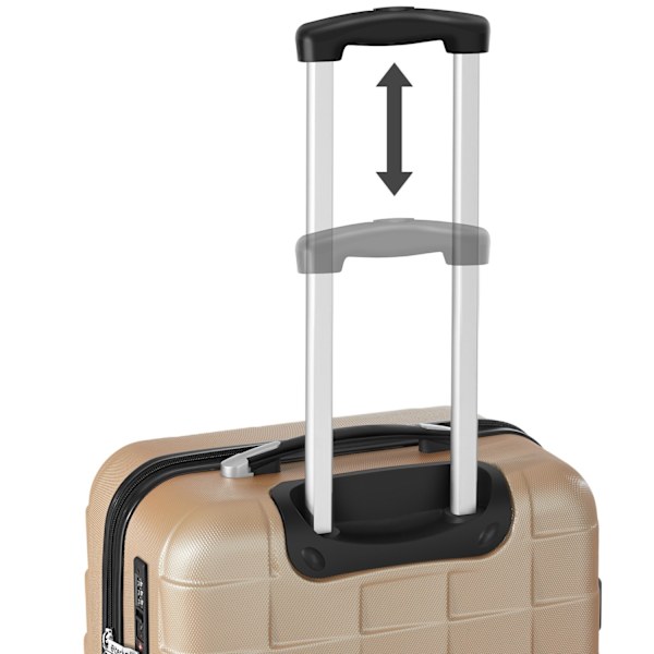 tectake Kuffertsæt 3-dele hardcase -  champagnefarvet Champagne one size