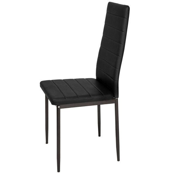 tectake Spisebordsstole i kunstlæder, sæt med 2 -  sort Black