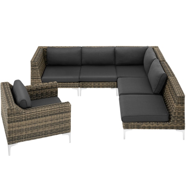 tectake Modul havemøbler Villanova - midterdel aluminium Grey