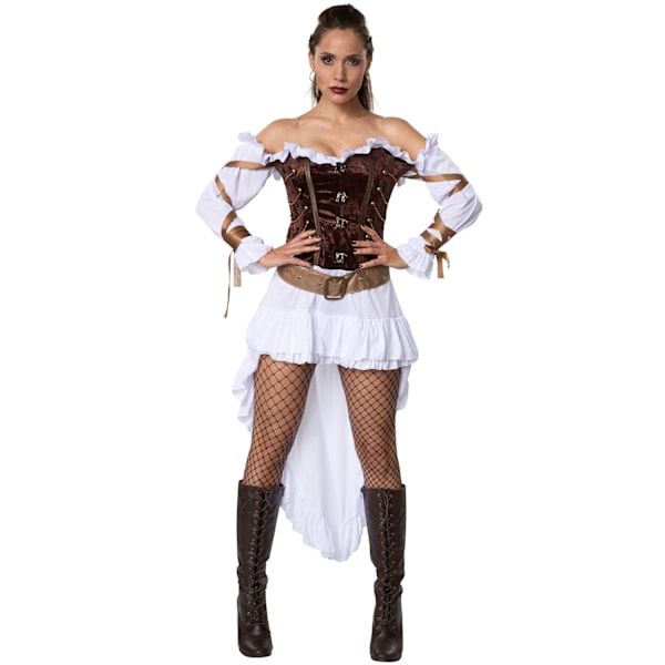 tectake Steampunk slotsvagt kostume White M