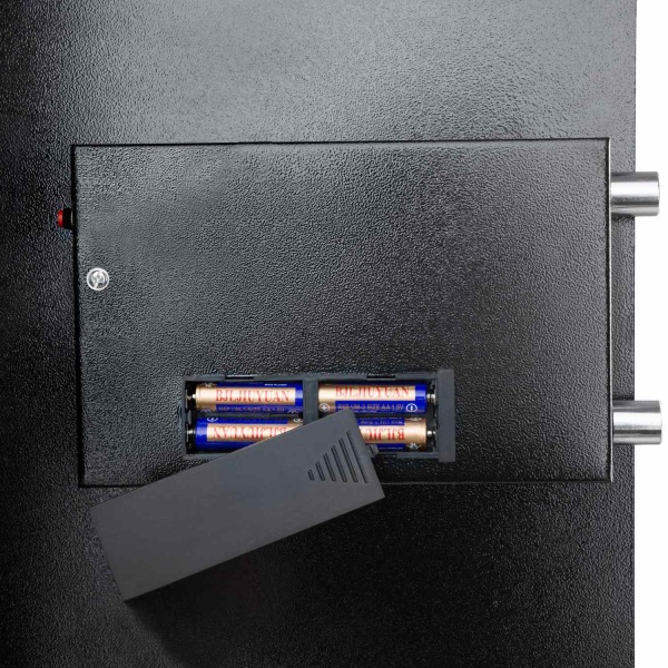 tectake Stort elektronisk pengeskab 50x35x34 + 4 batterier Black