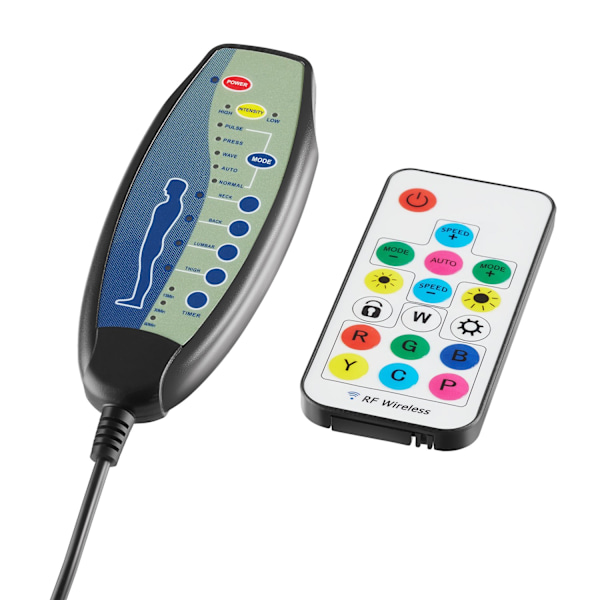tectake Gamerstol Tartaros, LED, massagefunktion -  sort/azur Azure
