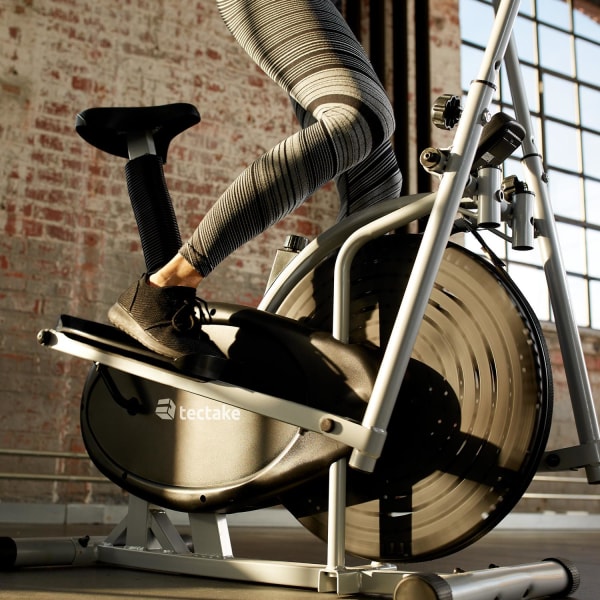 tectake 2-i-1 crosstrainer & motionscykel Black