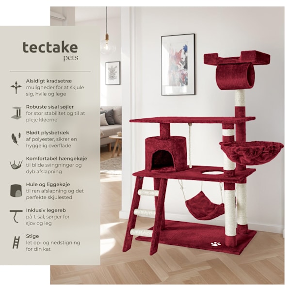 tectake Kradsetræ Mike -  vinrød Wine red