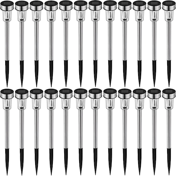 tectake 24x LED lampe med solceller og farvet lys Silver