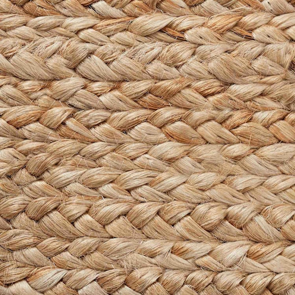 tectake Håndlavet puf Banno Cube i jute, firkantet, boho-stil Beige