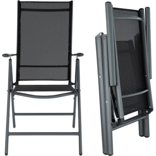 tectake Aluminium havemøbler 6+1 -  mørkegrå Dark grey