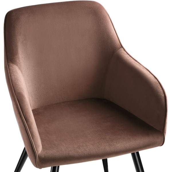 tectake Stol Marilyn velour -  brun/sort Black