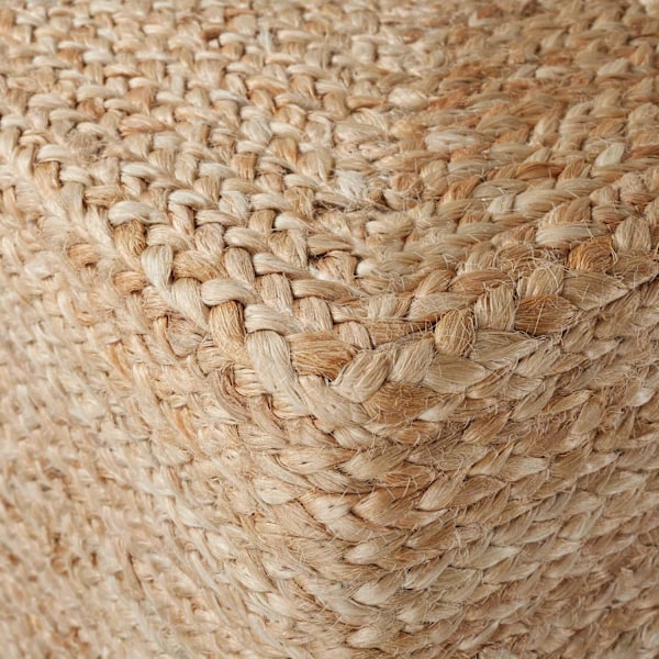tectake Håndlavet puf Banno Cube i jute, firkantet, boho-stil Beige