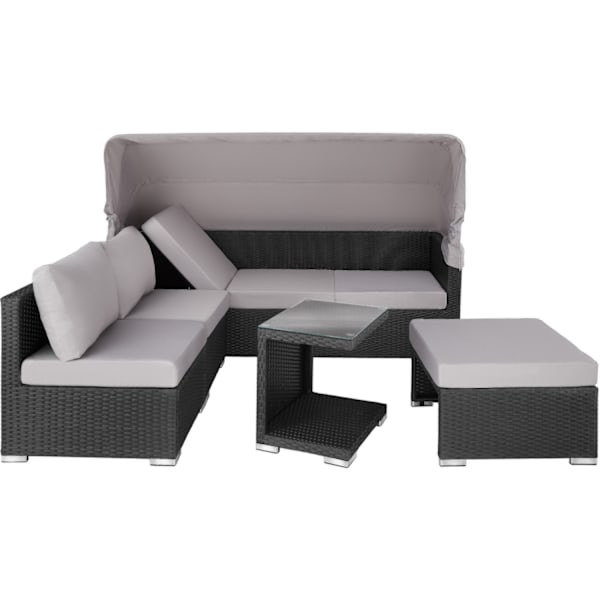 tectake Polyrattan loungesæt San Marino -  sort Black