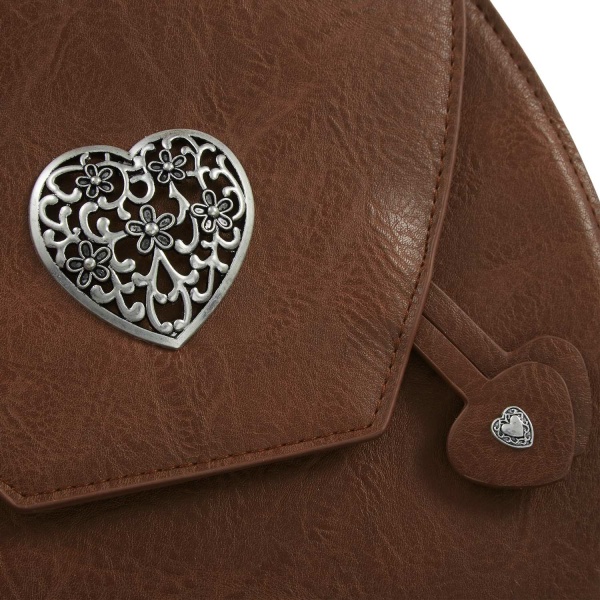 tectake Håndtaske med stor hjerte-dekoration -  brun Brown one size