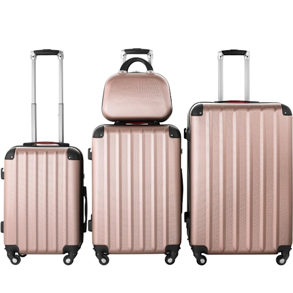 tectake Kuffertsæt Pucci 4 dele -  rødguld RoseGold