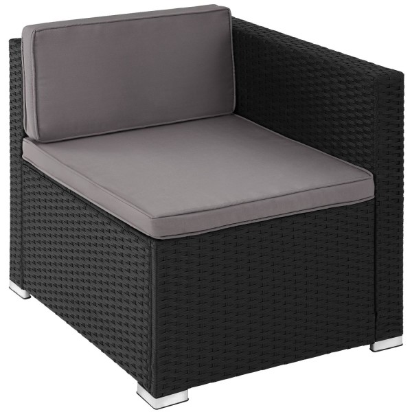 tectake Polyrattan loungesæt Lignano med 2 lænestole -  sort Black