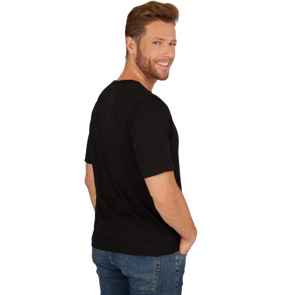 tectake Herre T-shirt med rund halsudskæring sort Black XL